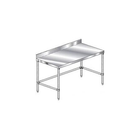 Aero Aero Manufacturing Workbench, 16 Ga. 430 Series Stainless, 4" Backsplash, 72"Wx24"D 4TGBX-2472